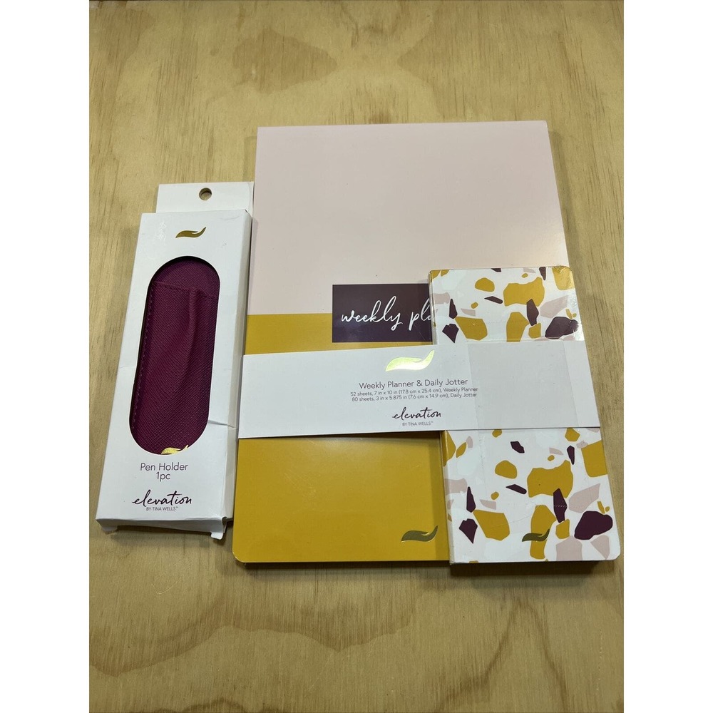 Elevation by Tina Wells Weekly Planner & Daily Jotter And Elastic Pen holder New